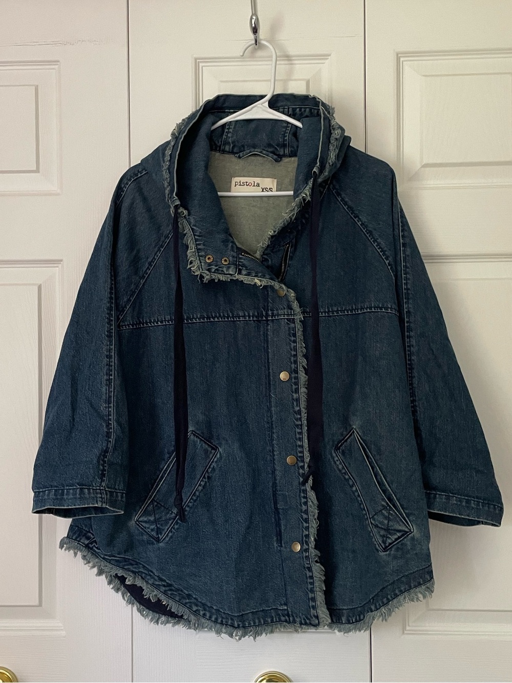 Pistola Hooded Cape Oversized Denim Jacket XS/Small